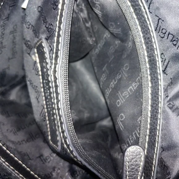 Tignanello Pebble Black Leather Hobo Bag - Picture 2 of 8